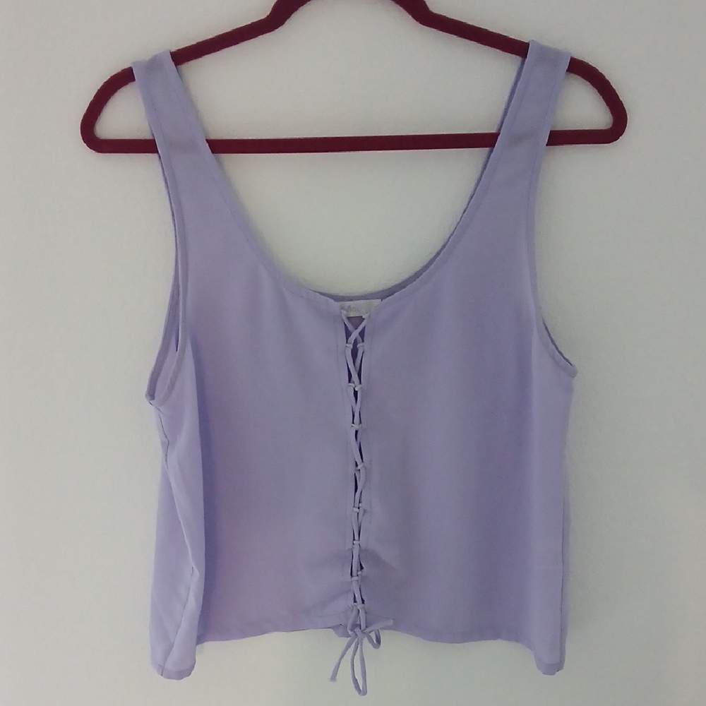 Lavender Lace-Up Women's Crop Top